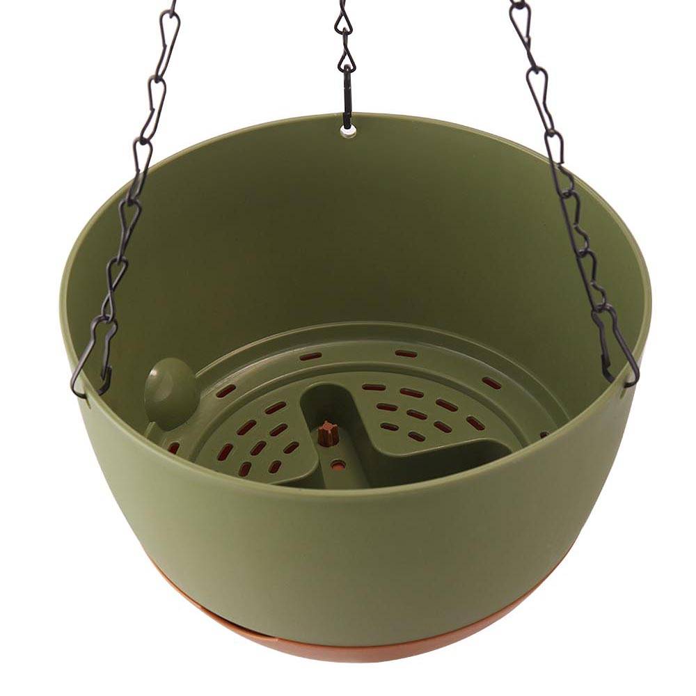 2pcs Hanging Round Plant Pot Set With Drainage Holes And Removable Water Trays