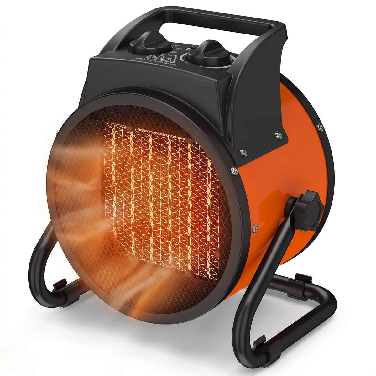 Industrial Fan Heater With Tilting, Adjustable Thermostat | 2800w | Orange