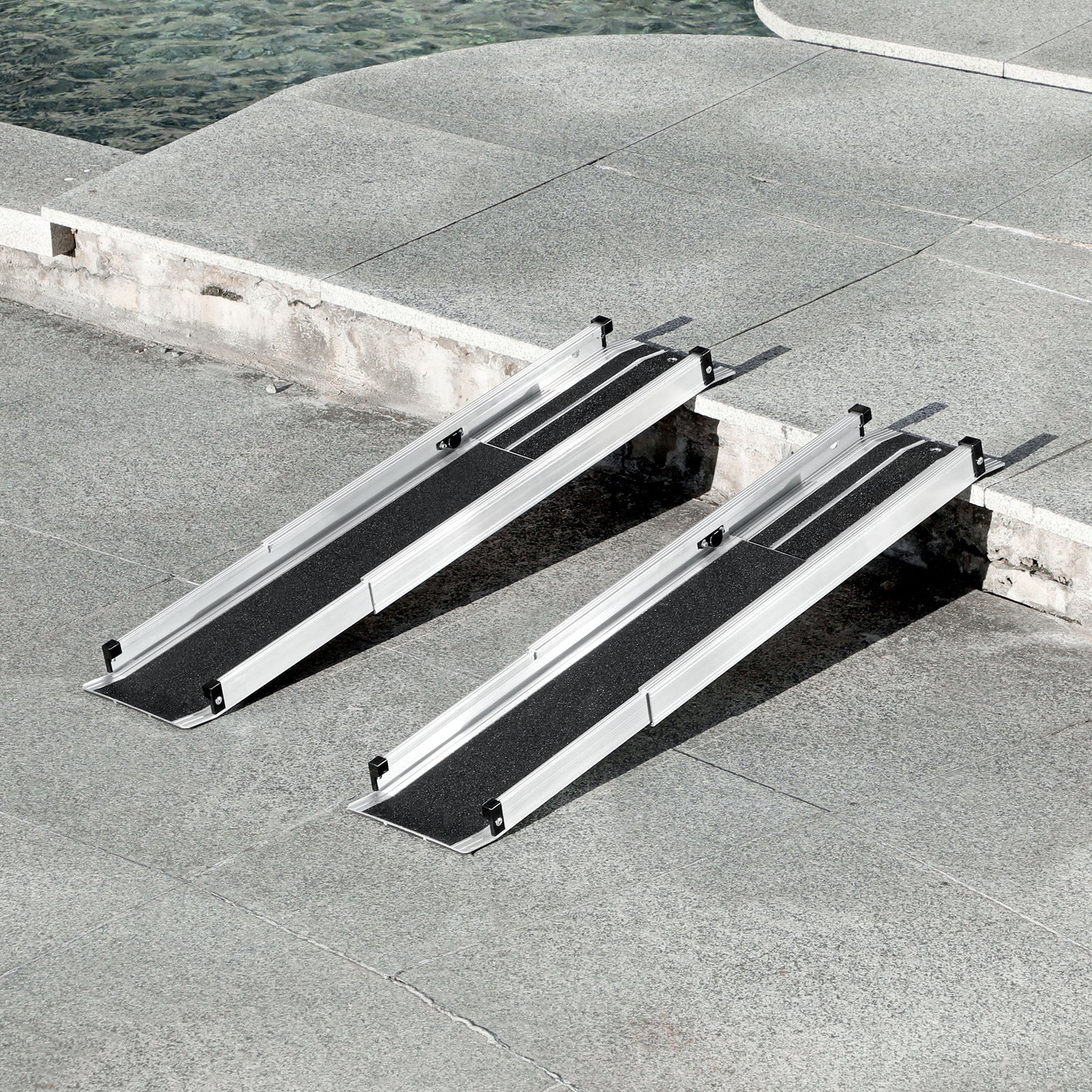 Aluminium Telescopic Wheelchair Ramps Folding Ramp | Small | Silver