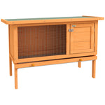 Rabbit Hutch Bunny Cage Guinea Pig Elevated House Wood Outdoor Garden