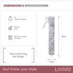 Livivo Extra Long Grey 2l Hot Water Bottle With Soft Plush Washable Cover