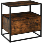 Industrial-style Side Table With Drawer, Open Shelf