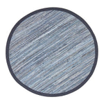 Blue Denim Handwoven Striped Chindi Rug | 150cm | Blue