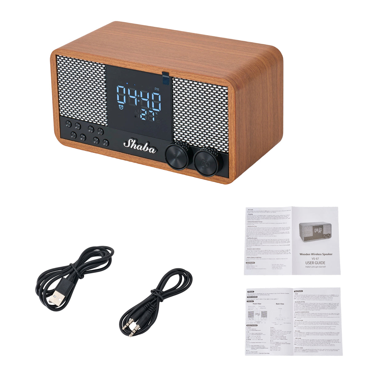Vintage-style Wireless Speaker With Wood Effect Finish