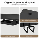 Electric Standing Desk  Adjustable Height Workstation Metal Frame Black | Black