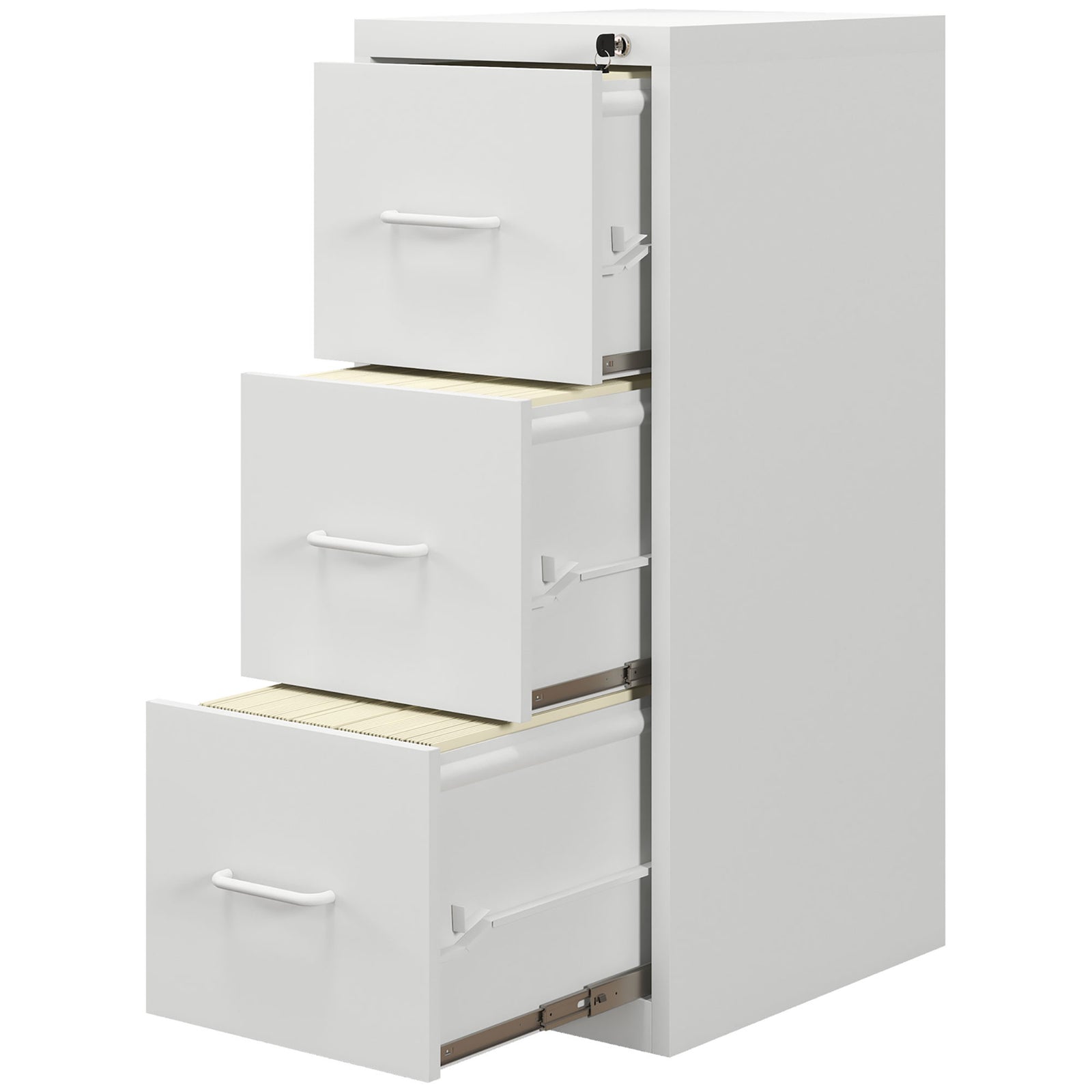 3 Drawer Filing Cabinet Steel File Cabinet For A4 | Medium | White