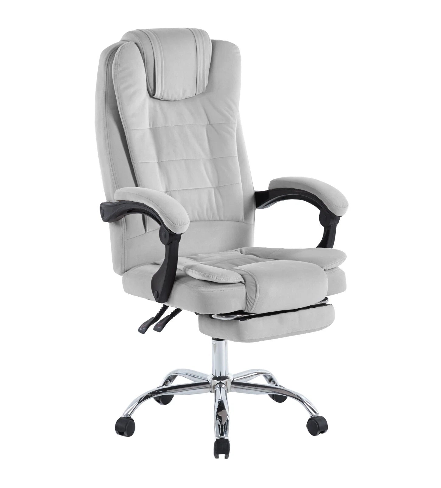 Swivel Velvet Office Chair Ergonomic Leisure Chair Height Adjustable Desk Chair | Grey