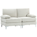 2 Seater Sofa Modern Loveseat With Metal Legs Spring Cushion