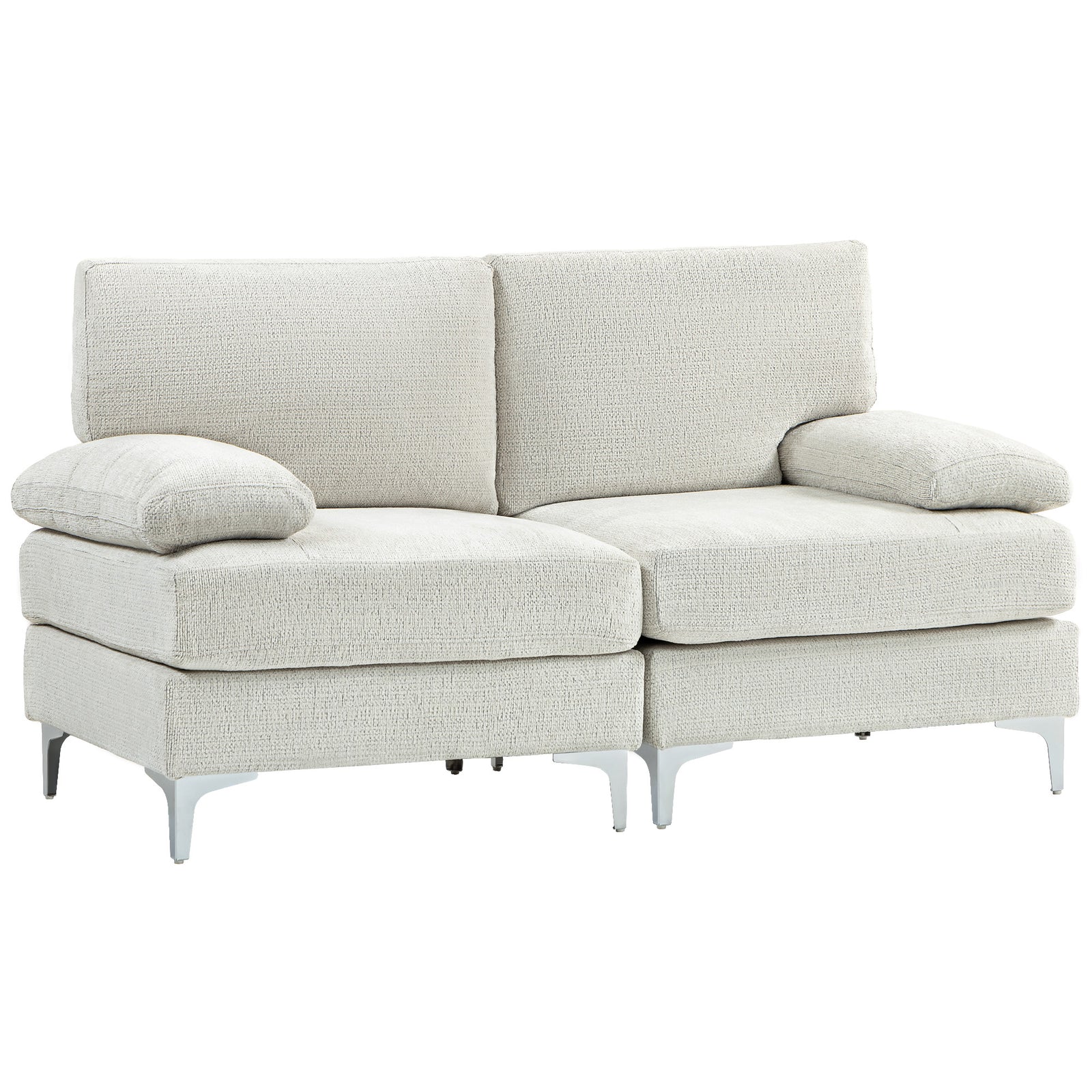 2 Seater Sofa Modern Loveseat With Metal Legs Spring Cushion
