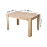 Rectangular Wooden Dining Table 120cm W X 80cm D X 74cm H