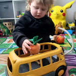 Pull Along School Bus Wagon, Made From 100% Recycled Plastic