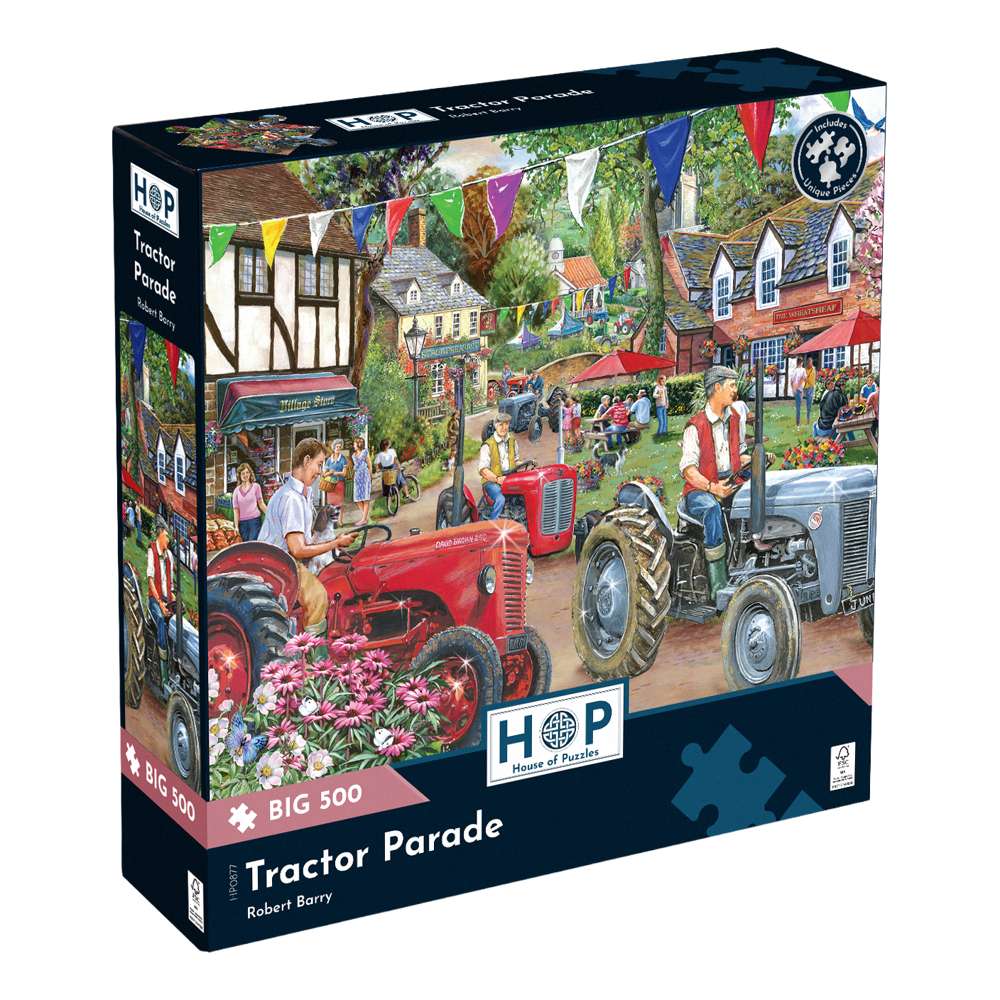The House of Puzzles Tractor Parade Big 500 Piece Jigsaw Puzzle