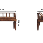 Artisan Furniture Solid Wood Bordeaux Leather Bench, Upholstered