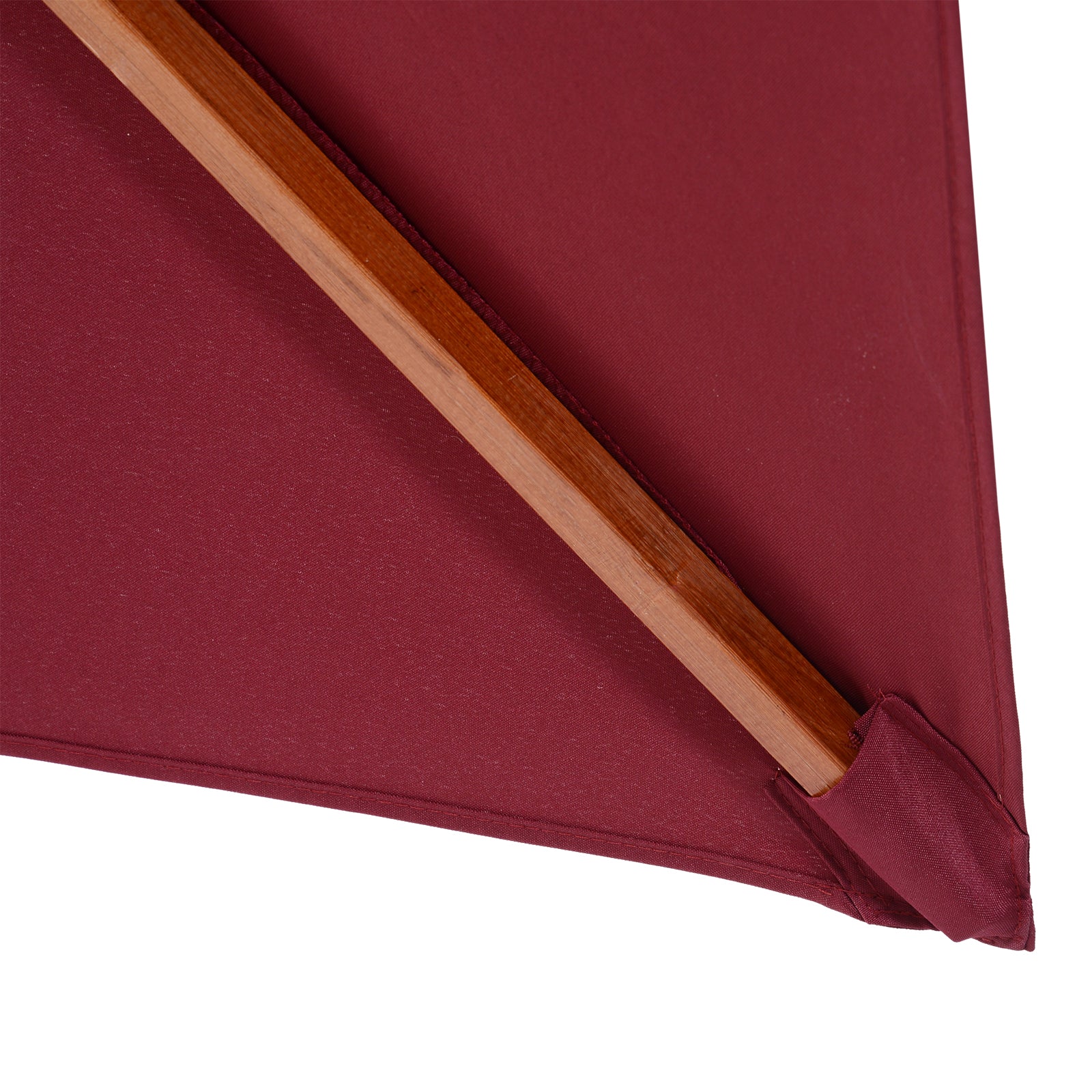 3x3m Folding Bamboo Parasol With 2 Pulley | Red