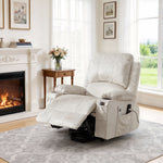 Electric Power Lift Recliner Chair Pu Leather Massage Chair With Heat, Cup Holders & Dual Remote