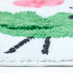 Cotton Tufted Blue Green Birds Pink Heart Kids Rug