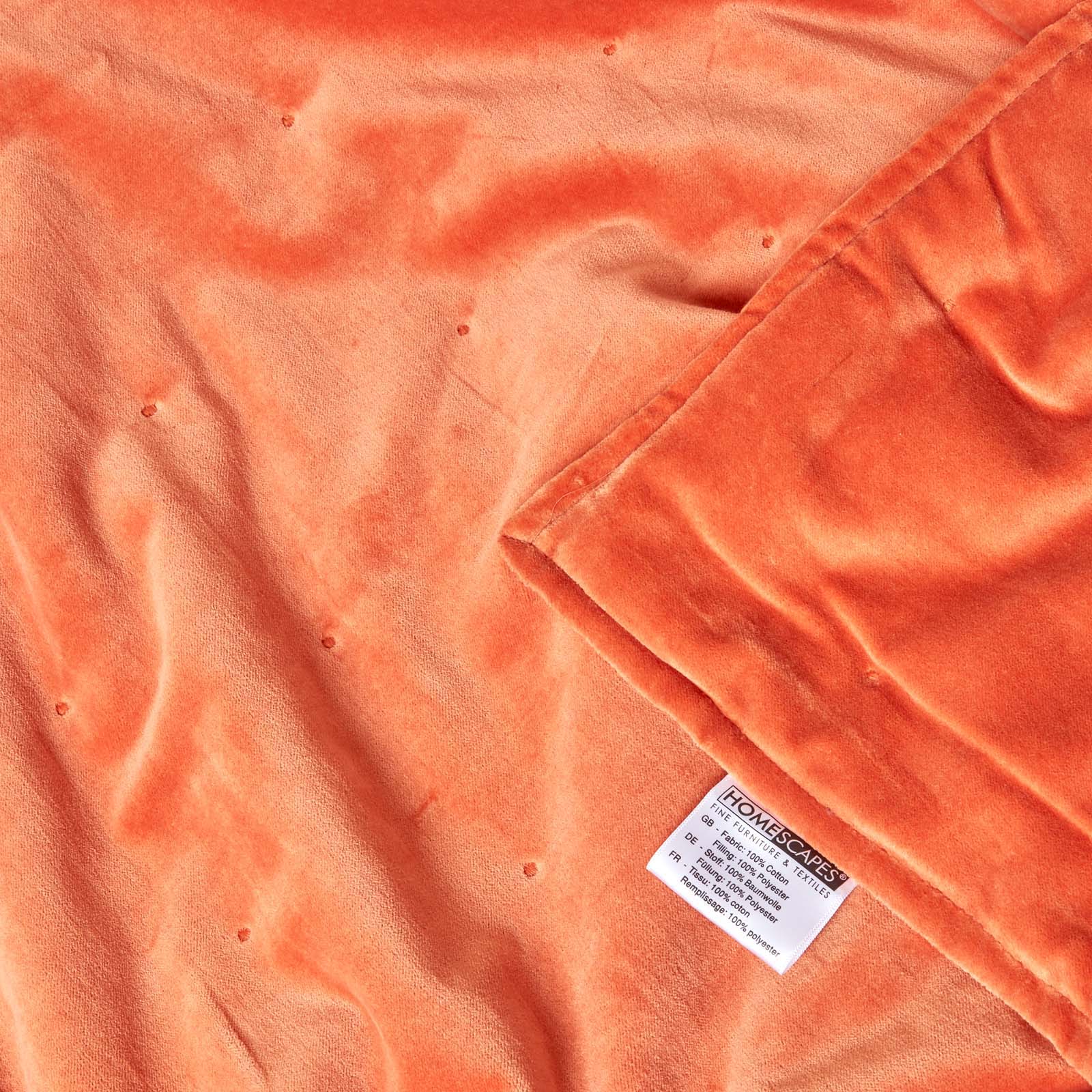 Velvet Cotton Quilted Throw | 150cm x 200cm | Burnt Orange