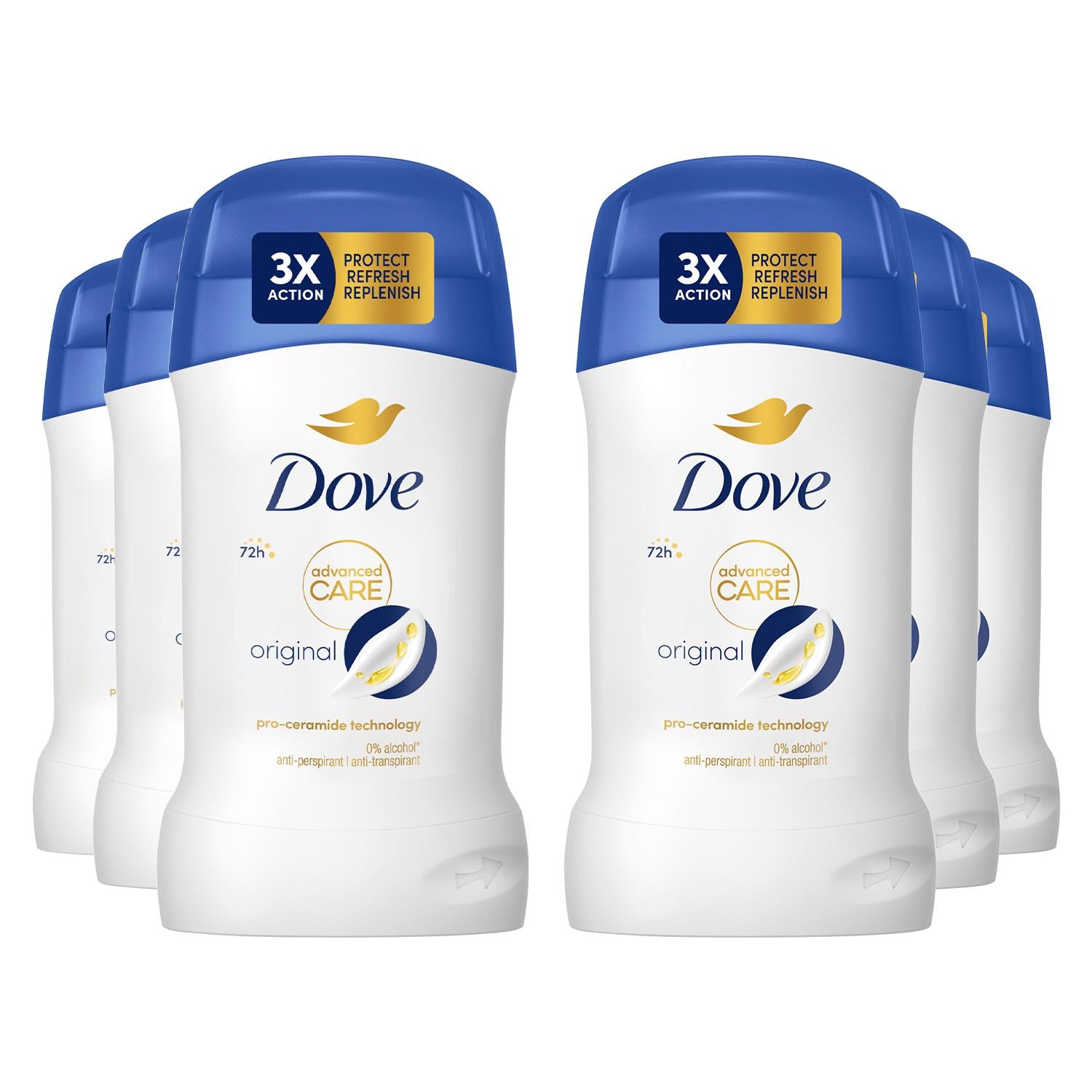 Women Original Anti-perspirant Deo Stick W/ 72h Sweat Protection 50ml, 6 Pk