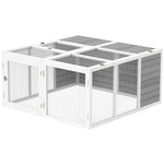 Rabbit Hutch Small Animal Guinea Pig House With Openable Roof Grey