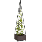 Outsunny Raised Garden Bed Planter Box With Trellis And Self Watering