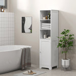 HOMCOM Freestanding Bathroom Tall Cabinet With Adjustable Shelf, White