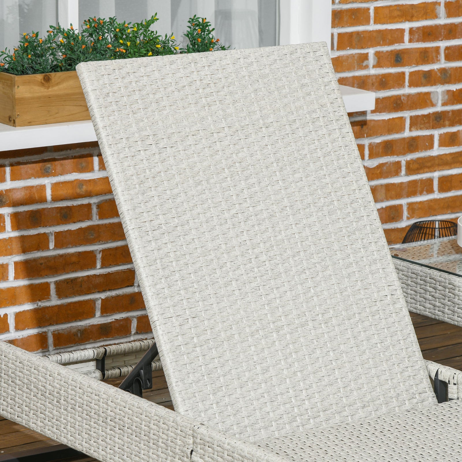 3pc Rattan Sun Lounger Set W/ Cushions