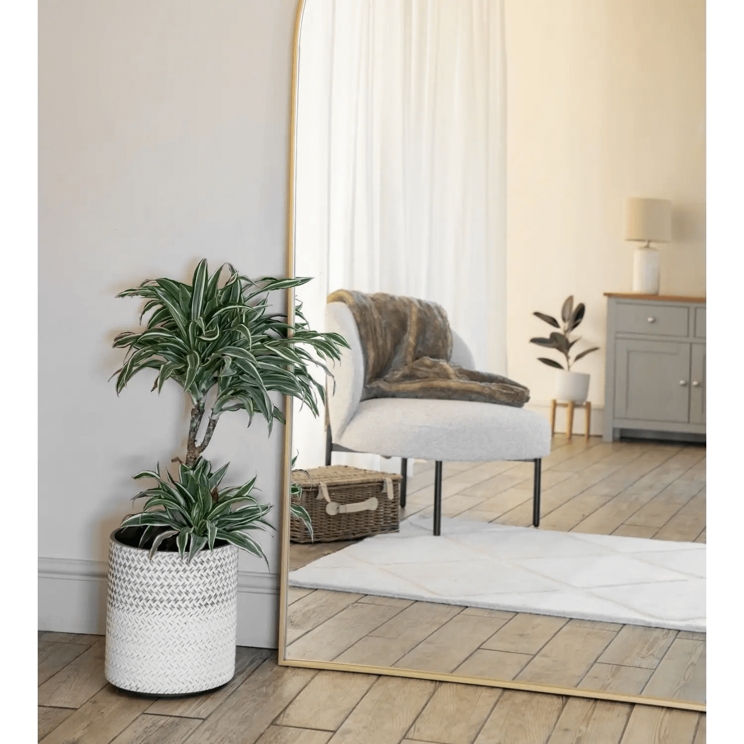 Akiko - Gold Metal Arched Mirror | 150cm x 60cm