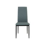 San Diego Marble Top Dining Table With Emily Leather Chairs | Grey