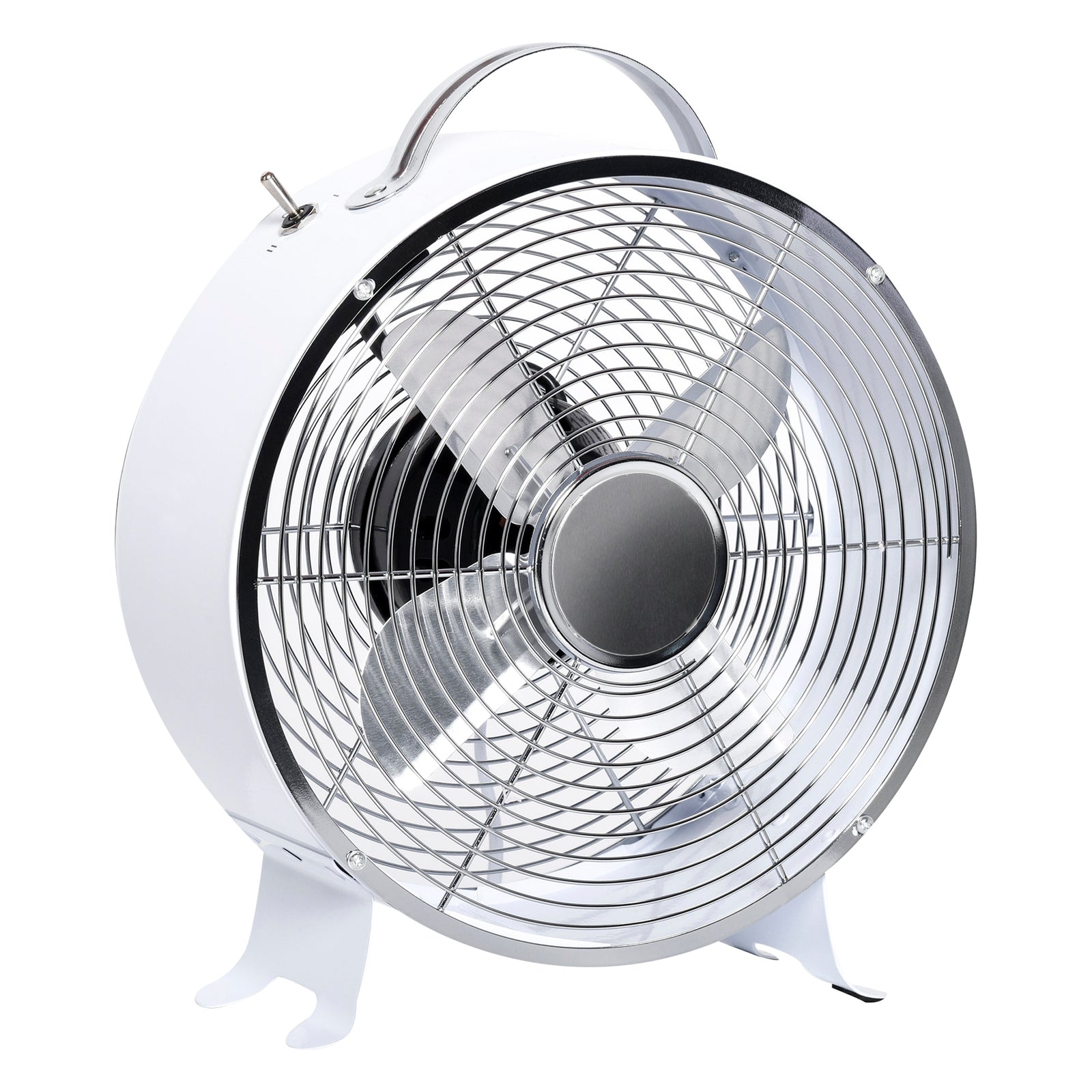 10" 2-speed Electric Fan W/ Safe Guard Anti-slip Feet | One Size | White