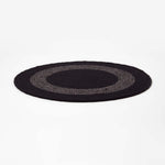 Braided 100% Cotton Round Placemats Set Of 4 | 40cm | Black & Grey