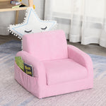 2 In 1 Kids Armchair Sofa Bed Fold Out Padded Wood Frame Bedroom | Pink