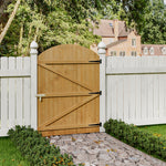 105cm W X 150/180/210cm H Wooden Garden Gate With Arched Top, Pine Wood Outdoor Fence Gate With Installation Hardware | 150cm | Natural
