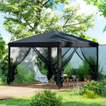 Heavy Duty Pop Up Gazebo With Removable Mesh Sidewall | Black