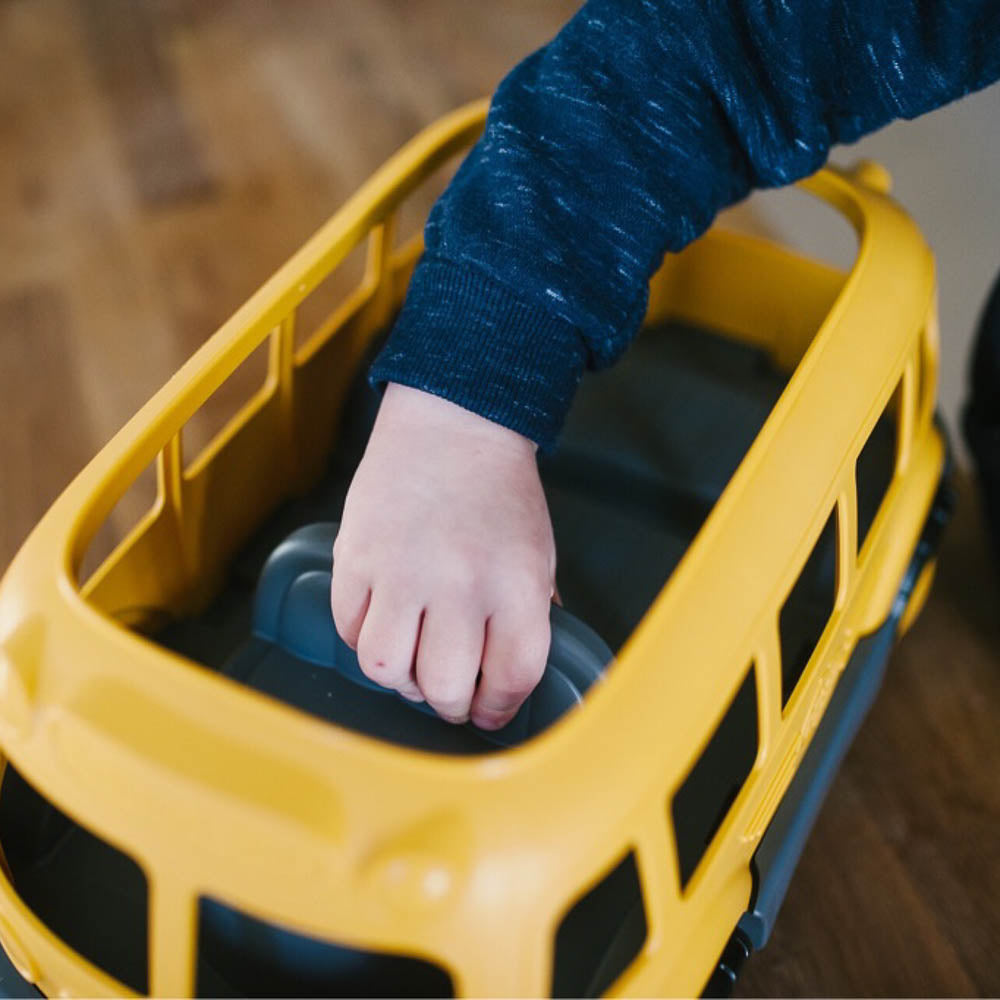 Pull Along School Bus Wagon, Made From 100% Recycled Plastic