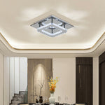 Modern Square Crystal Ceiling Light With Chrome Finish
