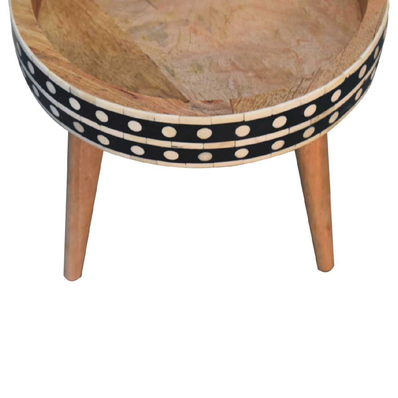 Solid Mango Wood Mini Pattern Nordic End Table