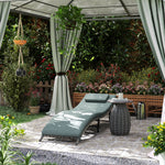 Mixed Grey Rattan Folding Sun Lounger