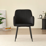 Stylish New York Dining Table Set With 4 Charlotte Velvet Chairs | Black