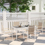 5 Piece Garden Table And Chairs W/ Tempered Glass Table Top