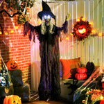 Voice Activated Halloween Animatronics Hanging Witch, Purple