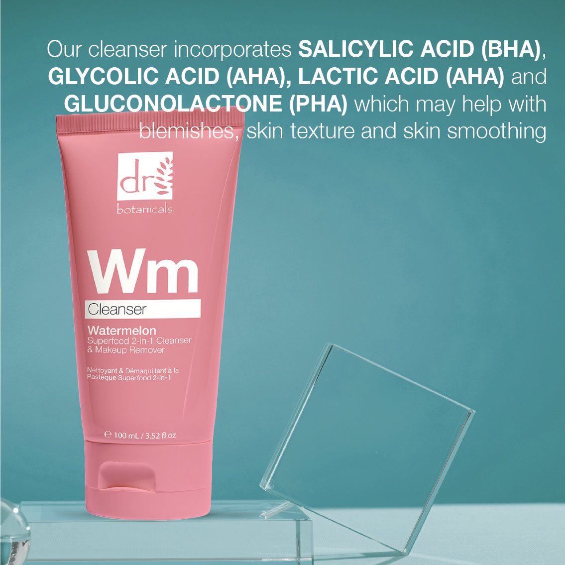 Watermelon Glycolic, Salicylic & Lactic Acid Cleanser 100ml