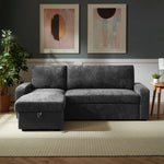 Coeburn Reversible Corner Sofabed With Storage | Dark Grey