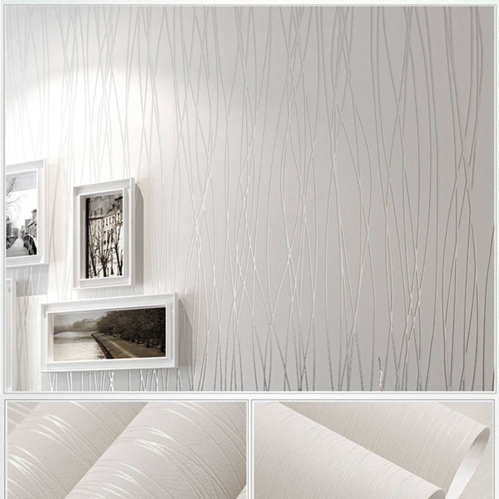 Contemporary Geometric Curving Linear Wallpaper Non-woven Fabric