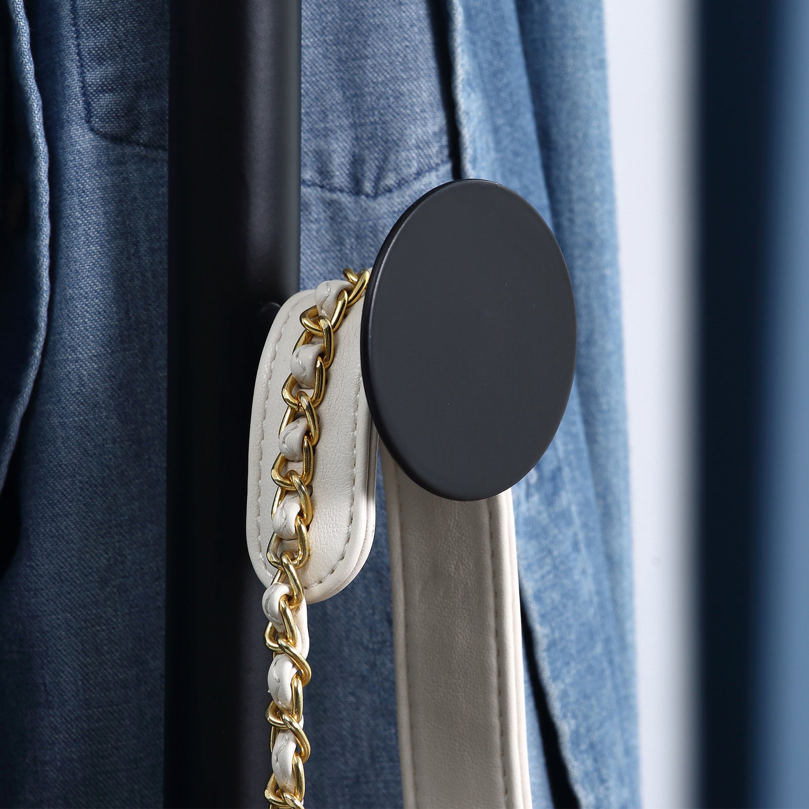 Steel Coat Stand Rack Marble Base 8 Hook Entryway | One Size | Black
