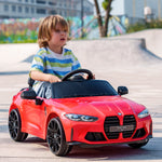 12v Bmw M4 Licensed Kids Electric Car W/ Remote, Suspension | Red