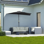 2.7m Half Round Parasol Balcony Shade | Black