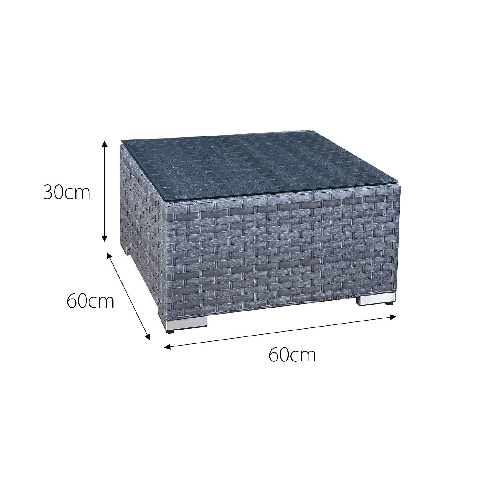 Malta Rattan 2 Seat Tea For Two Set | 2 Seat | Ocean Grey