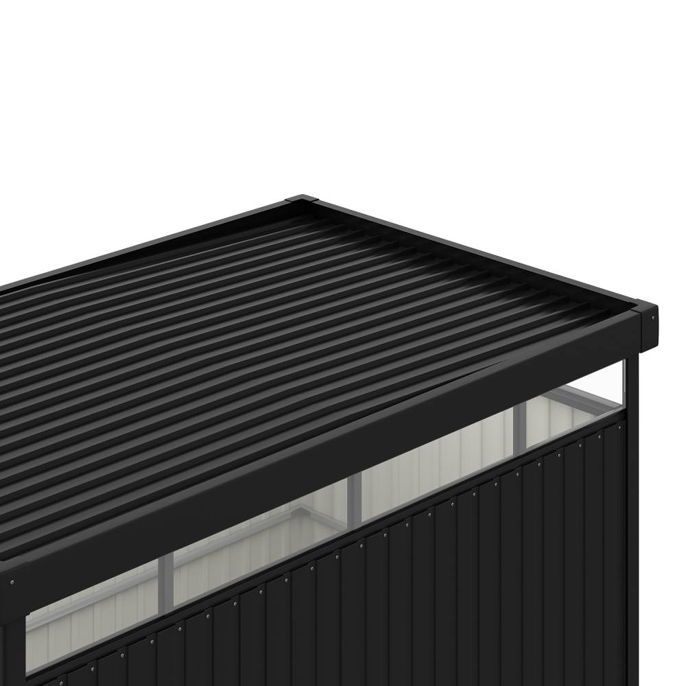 5.31ftx 8.46ft Metal Garden Storage Shed Skylight Roof Shed, Flat Roof Storage