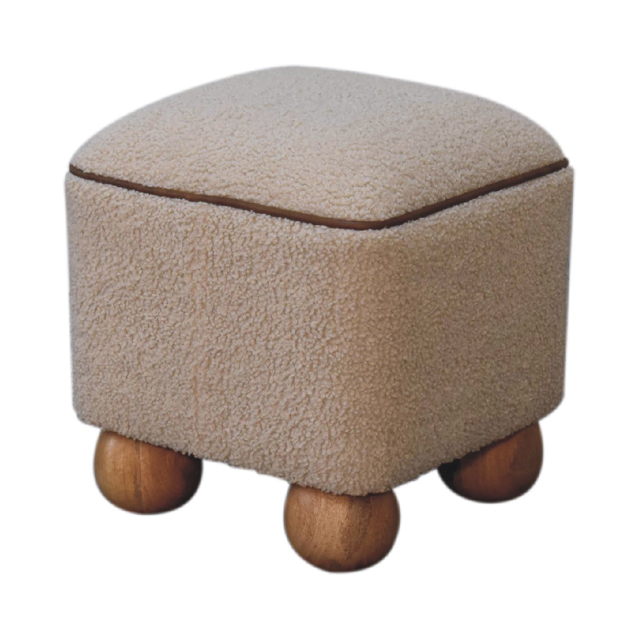 Solid Mango Wood Serenity Footstool With Ball Feet