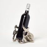 HOMESCAPES Polished Silver Octopus Wine Bottle Holder